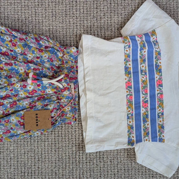 Floral Print Pants and Striped Top Set - Picture 6 of 6